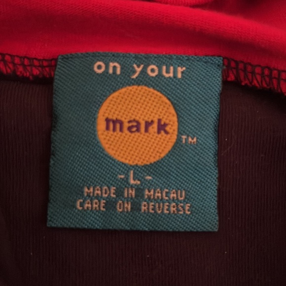 ✅ VINTAGE “On Your Mark” 90s Rugby Style Long Sleeve Hoodie Hooded Sweatshirt - Picture 4 of 5